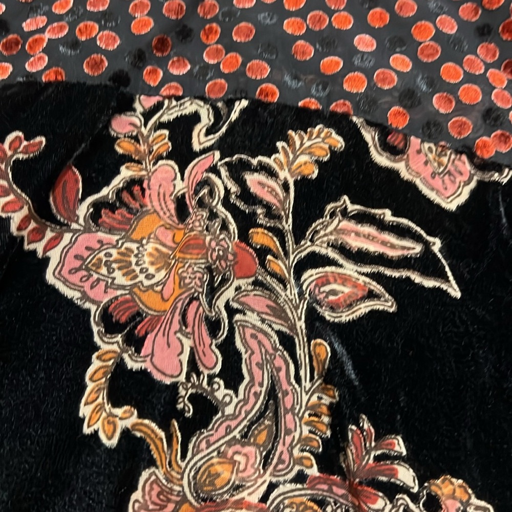 John Mark Velvet Burnout Patchwork Pattern Lady’s… - image 3